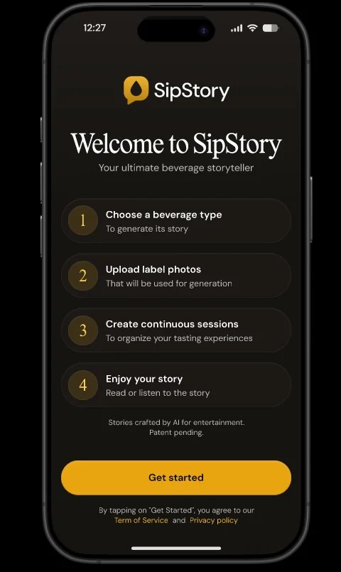 SipStory appens introduktionsskærm